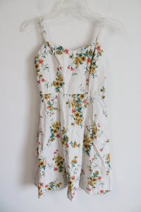 Old Navy Cream Floral Linen Blend Cami Dress | S