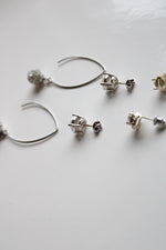 Silver Crystal Clear Rhinestone Earring Set