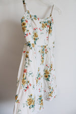 Old Navy Cream Floral Linen Blend Cami Dress | S