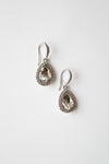 Nickle Free Clear Crystal Rhinestone Teardrop Silver Earrings