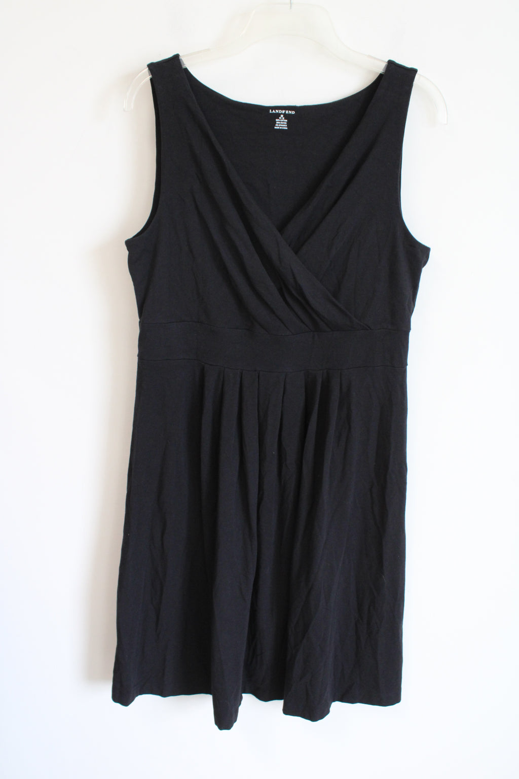 Lands' End Black Cotton Blend Dress | M