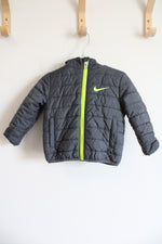 Nike Gray & Neon Green Puffer Jacket | 12 MO