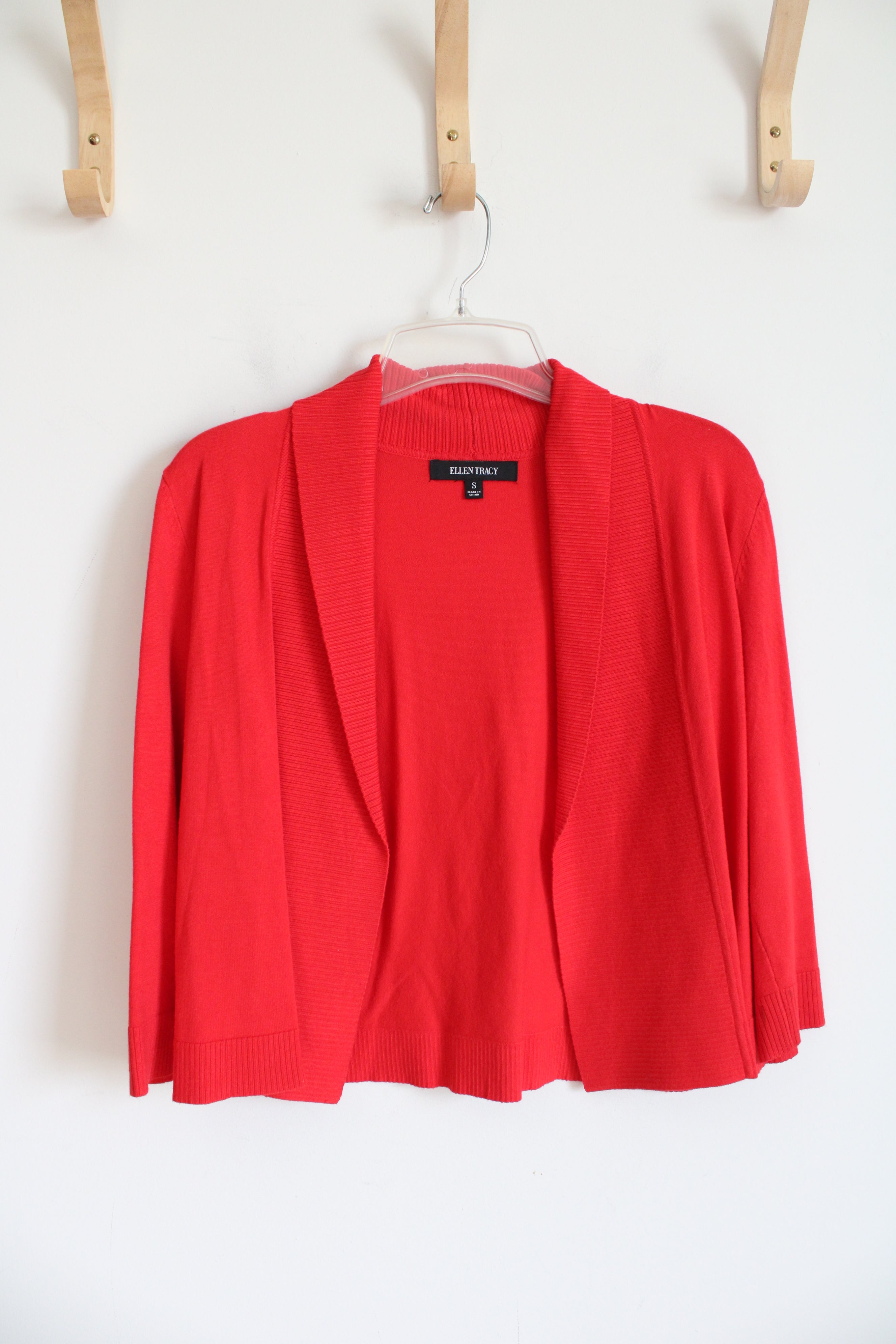 Ellen Tracy Red Knit Shrug | S