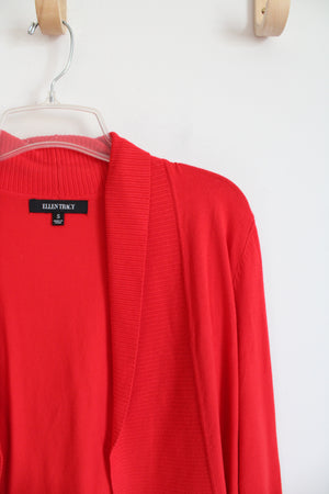 Ellen Tracy Red Knit Shrug | S