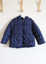 HealthTex Navy & White Polka Dot Puffer Winter Coat | 2T