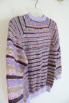 Hand Knitted Multi-Colored Buttoned Back Sweater | M