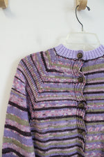Hand Knitted Multi-Colored Buttoned Back Sweater | M