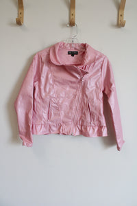 Girls First Faux Pink Leather Jacket | 10