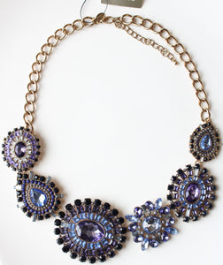 NEW Chico's Blue Stone Liv Bib Statement Necklace