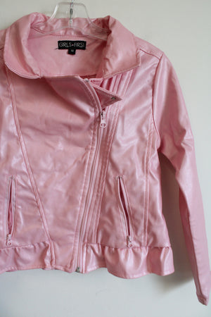 Girls First Faux Pink Leather Jacket | 10