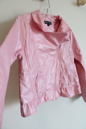 Girls First Faux Pink Leather Jacket | 10