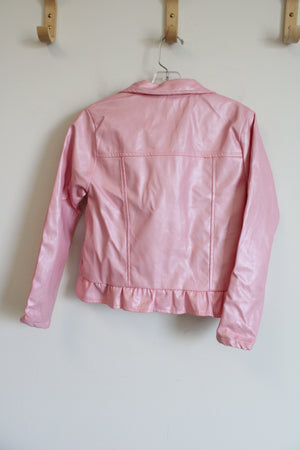 Girls First Faux Pink Leather Jacket | 10