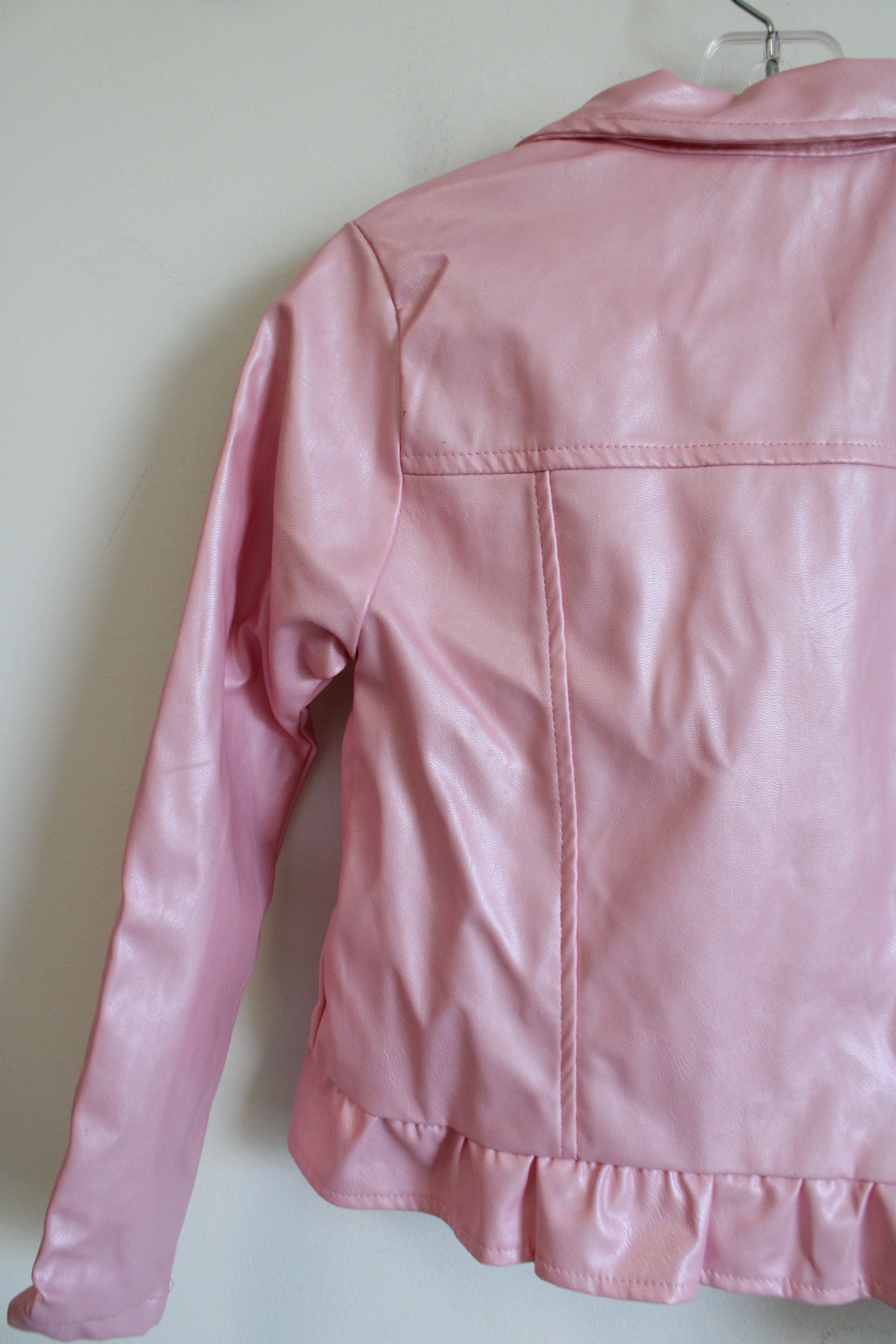 Girls First Faux Pink Leather Jacket | 10