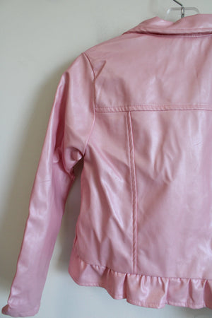 Girls First Faux Pink Leather Jacket | 10