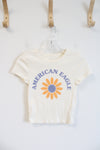 American Eagle Flower Cream Cropped Top | S