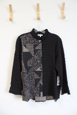 NEW Habitat Brown & Tan Textured Button Down Top | S