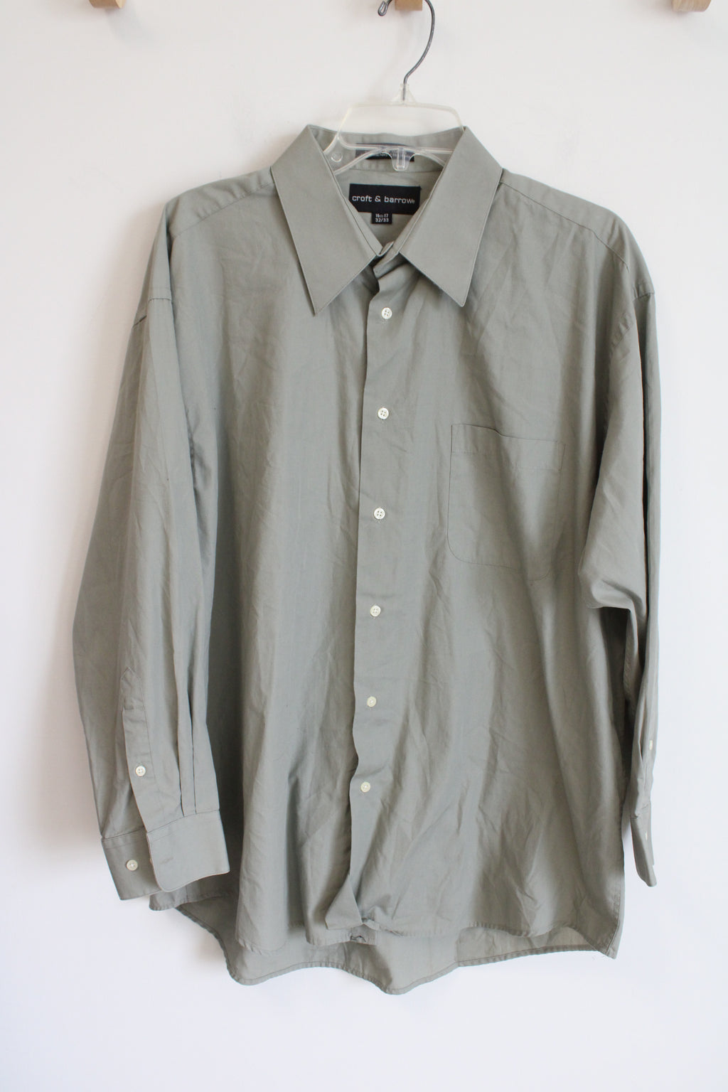 Croft & Barrow Light Green Button Down Shirt | 16 1/2-17 32/33