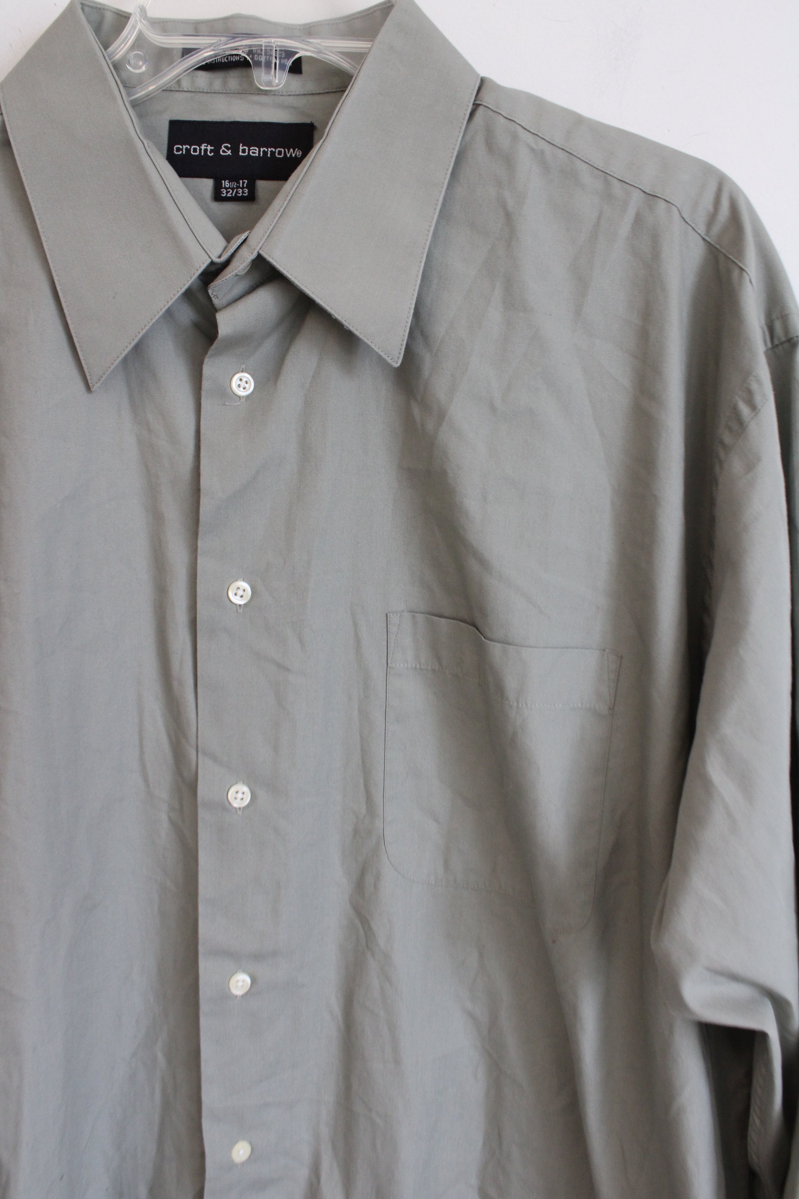 Croft & Barrow Light Green Button Down Shirt | 16 1/2-17 32/33