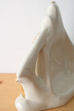 Vintage Schooner Mid Century Ceramic Gold Painted Sail Boat