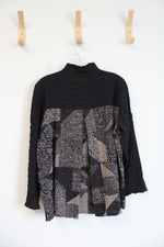NEW Habitat Brown & Tan Textured Button Down Top | S