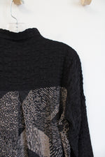 NEW Habitat Brown & Tan Textured Button Down Top | S