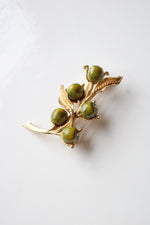 Judith McCann Green Apple Tree Branch Brooch Pin