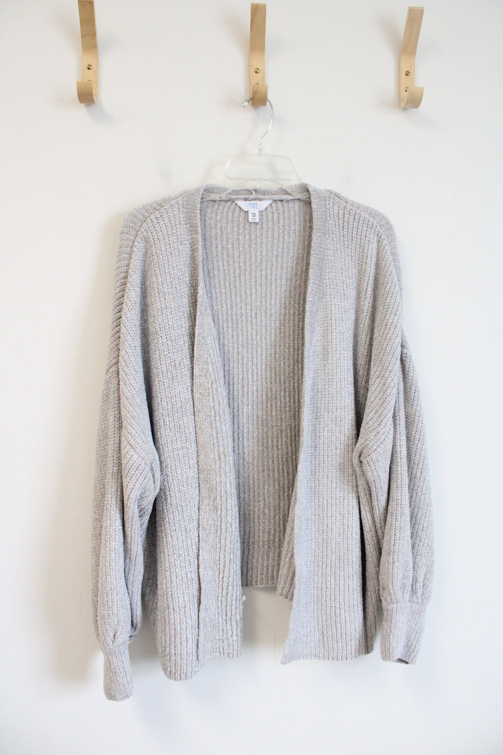 Time And Tru Light Gray Chunky Soft Cardigan | XXL