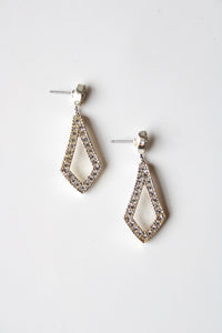 Napier Silver Crystal Open Drop Earrings