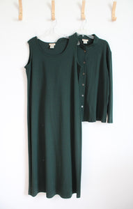 Travel Smith Vintage Dark Green Long Sleeved Button Down Top & Dress Set | 1X