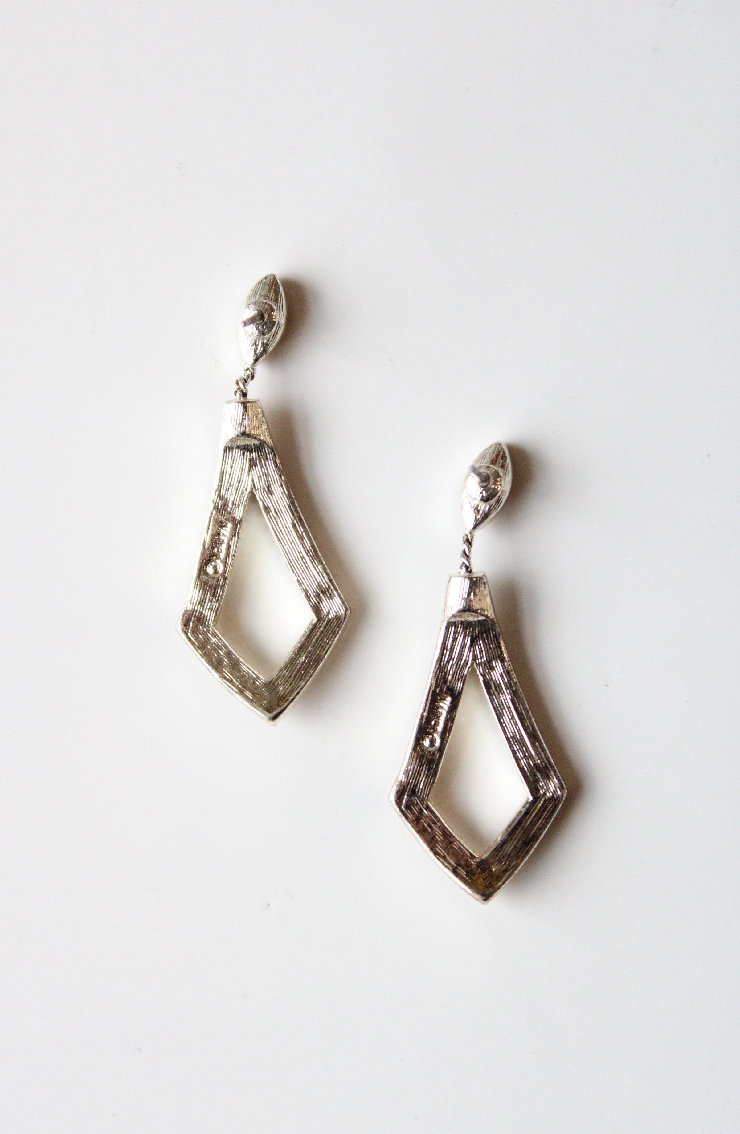 Napier Silver Crystal Open Drop Earrings