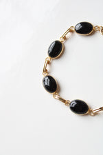 Onyx Oval Stone Gold Chain Bracelet