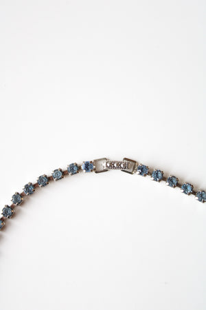 Vintage Blue Rhinestone Swag Choker Necklace