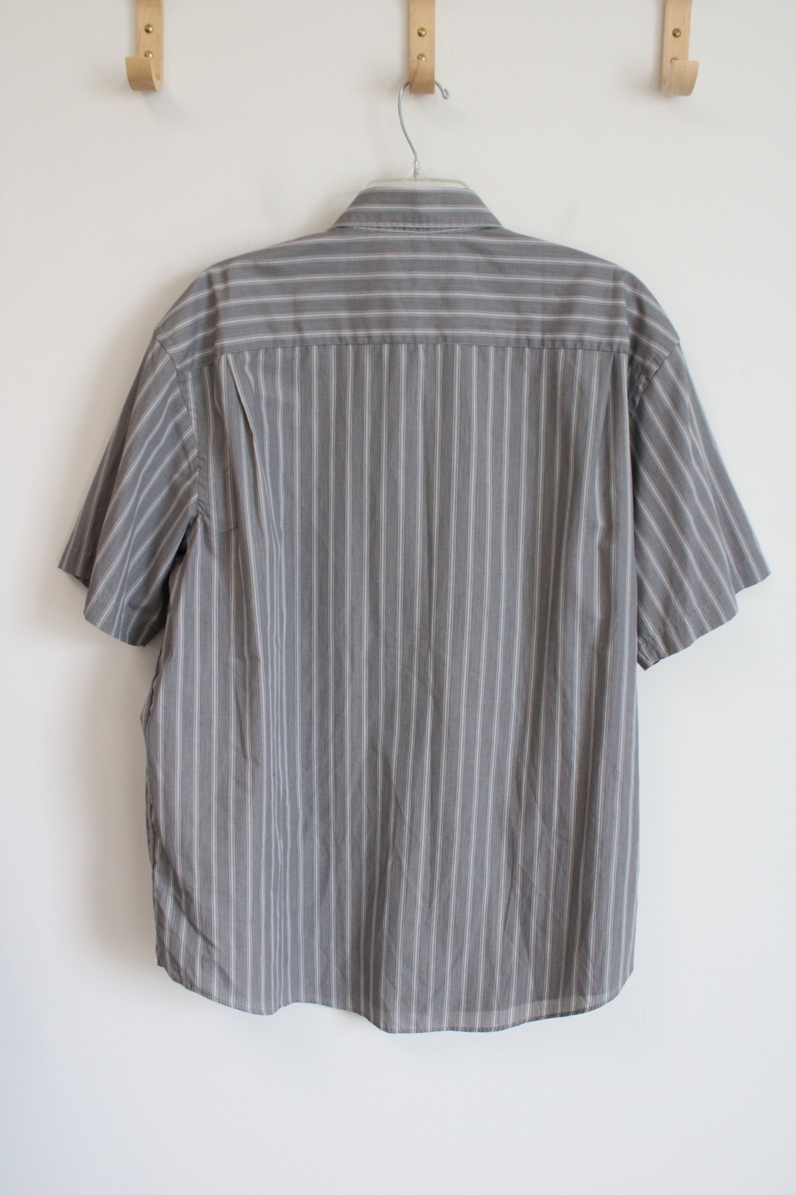 Van Heusen Gray Striped Button Down Shirt | XL 17-17 1/2