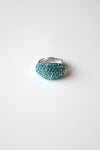 Blue Rhinestone Silver Ring