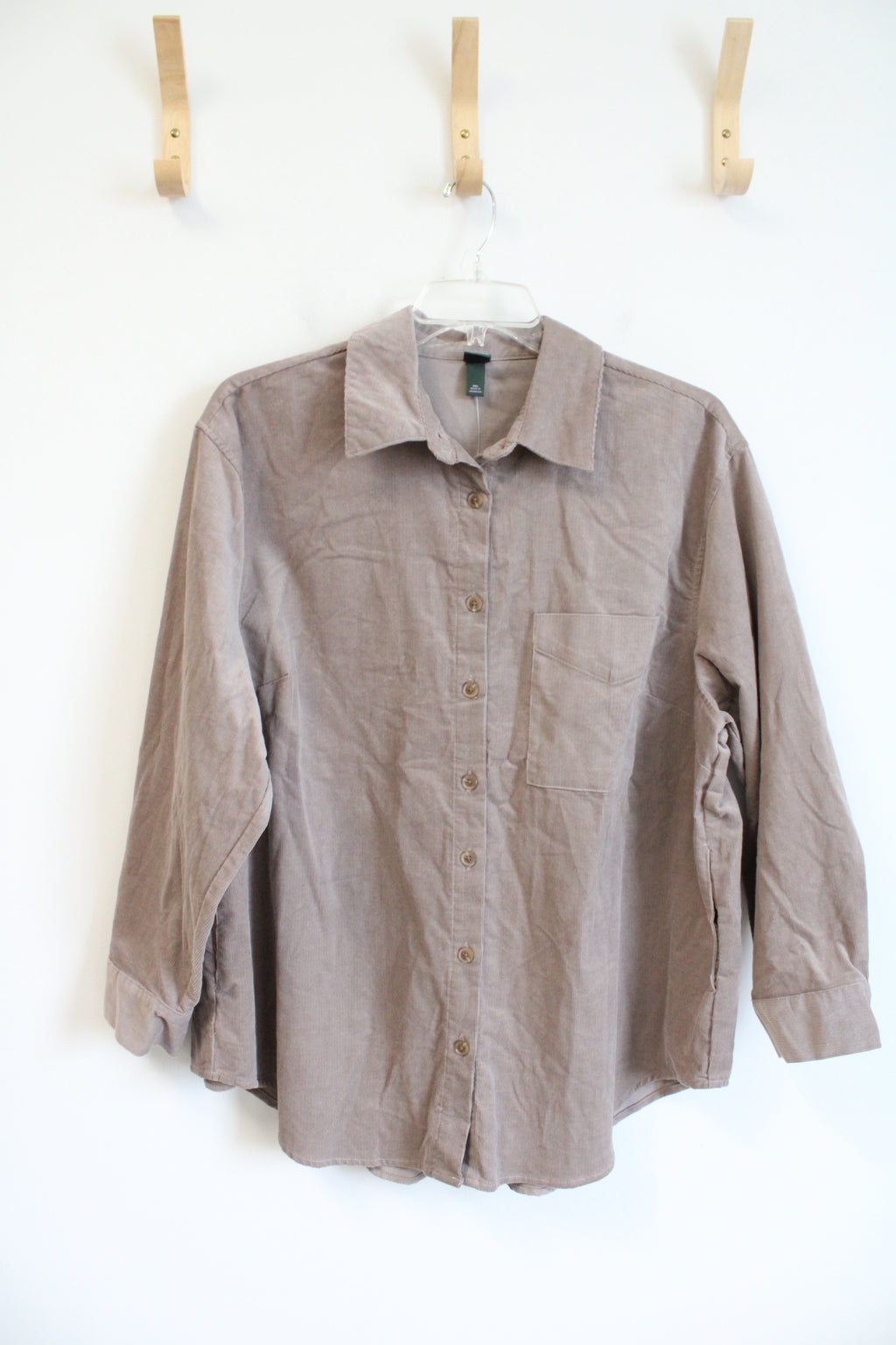 NEW Wild Fable Brown Corduroy Button Down Top | XXL