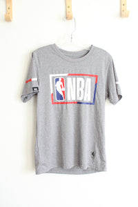 NBA Red White & Blue Logo Gray Athletic Shirt | Youth M (10/12)