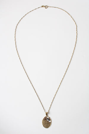 Vintage Gold Tone 925 "I Love You" Pendant Necklace