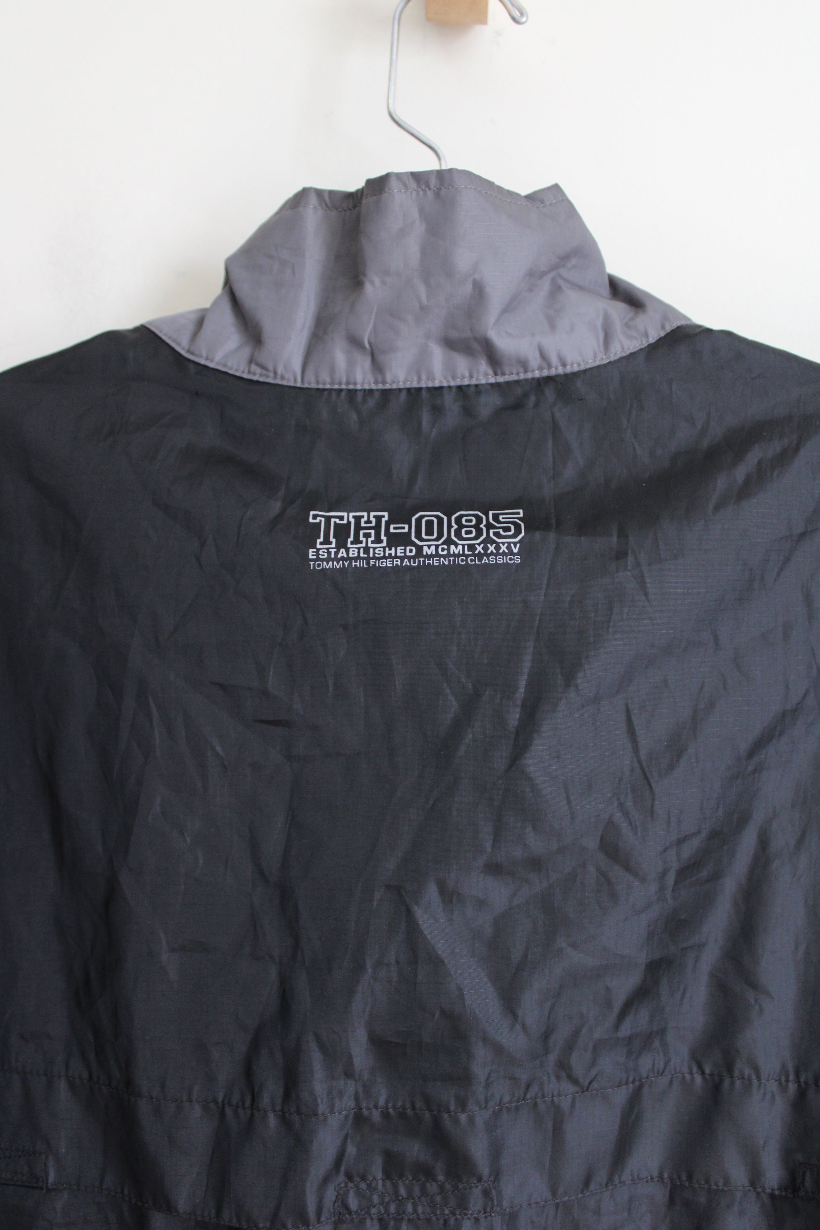 Tommy Hilfiger Vintage 2000's Athletic Black Windbreaker Jacket | L