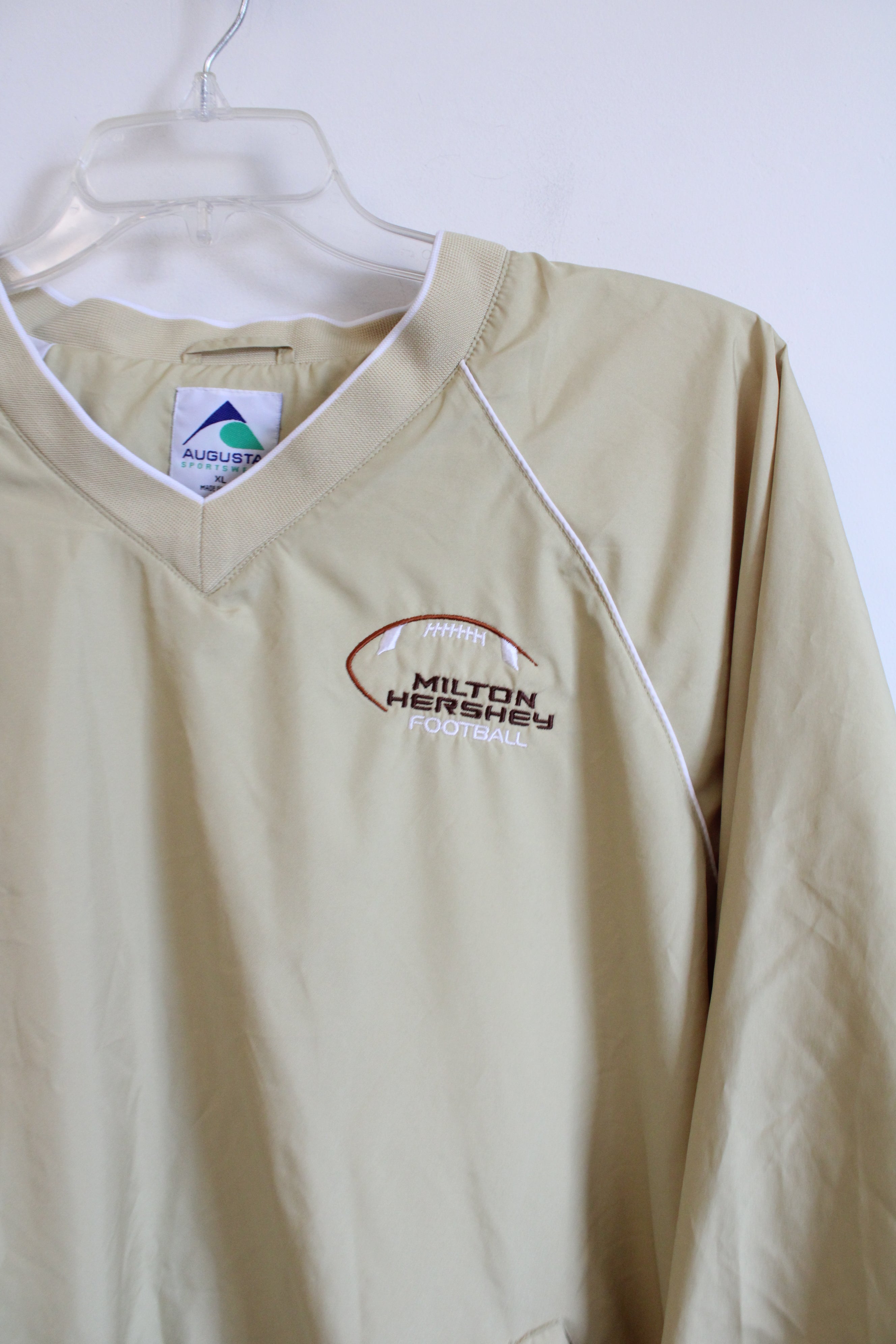 Augusta Sportswear Milton Hershey Football Pale Yellow Pullover Windbreaker Sweatshirt | XL