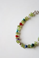 Colorful Gemstone Scarab Look Beaded Bracelet