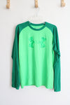 Under Armour Two-Toned Green Long Sleeved Shirt | Youth L (14/16)