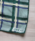 Adolfo Green Blue Plaid Vintage Scarf