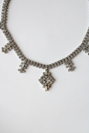 Garne Jewelry Crystal Rhinestone Vintage Necklace