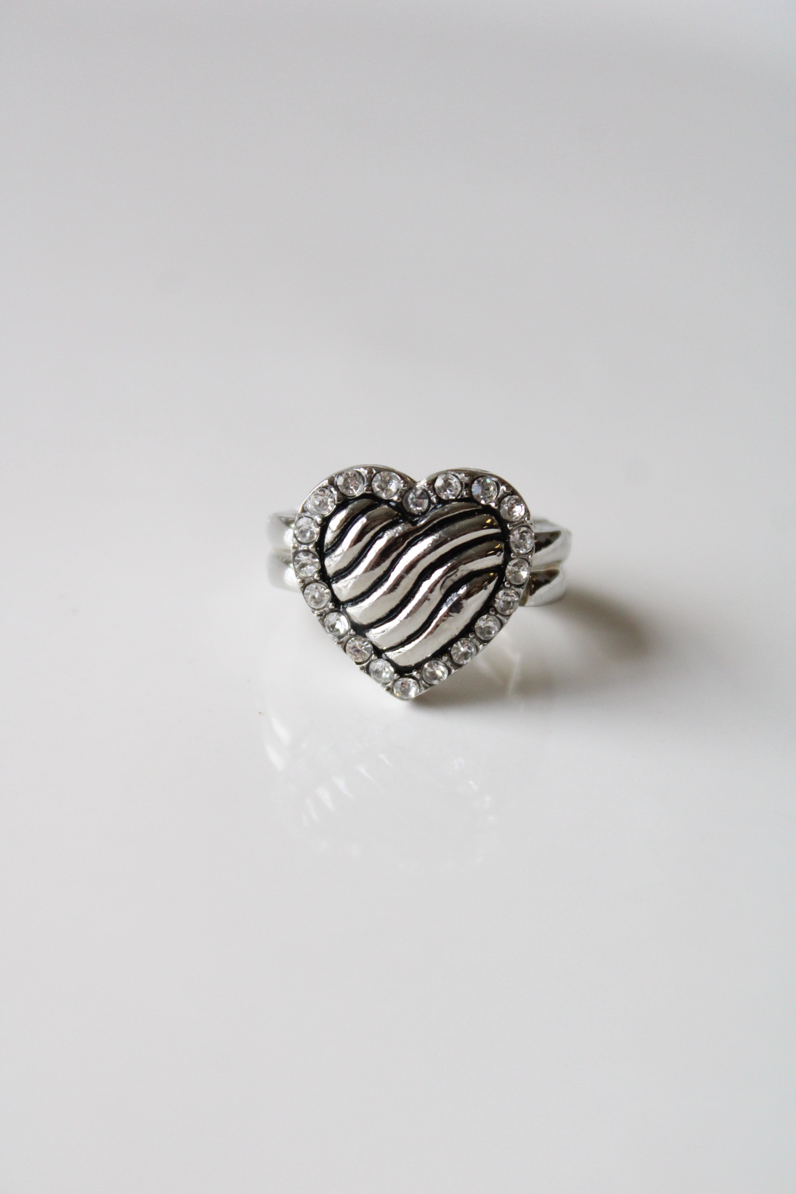 Cookie Lee Silver Heart Ring | Size 7/8