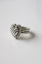 Cookie Lee Silver Heart Ring | Size 7/8