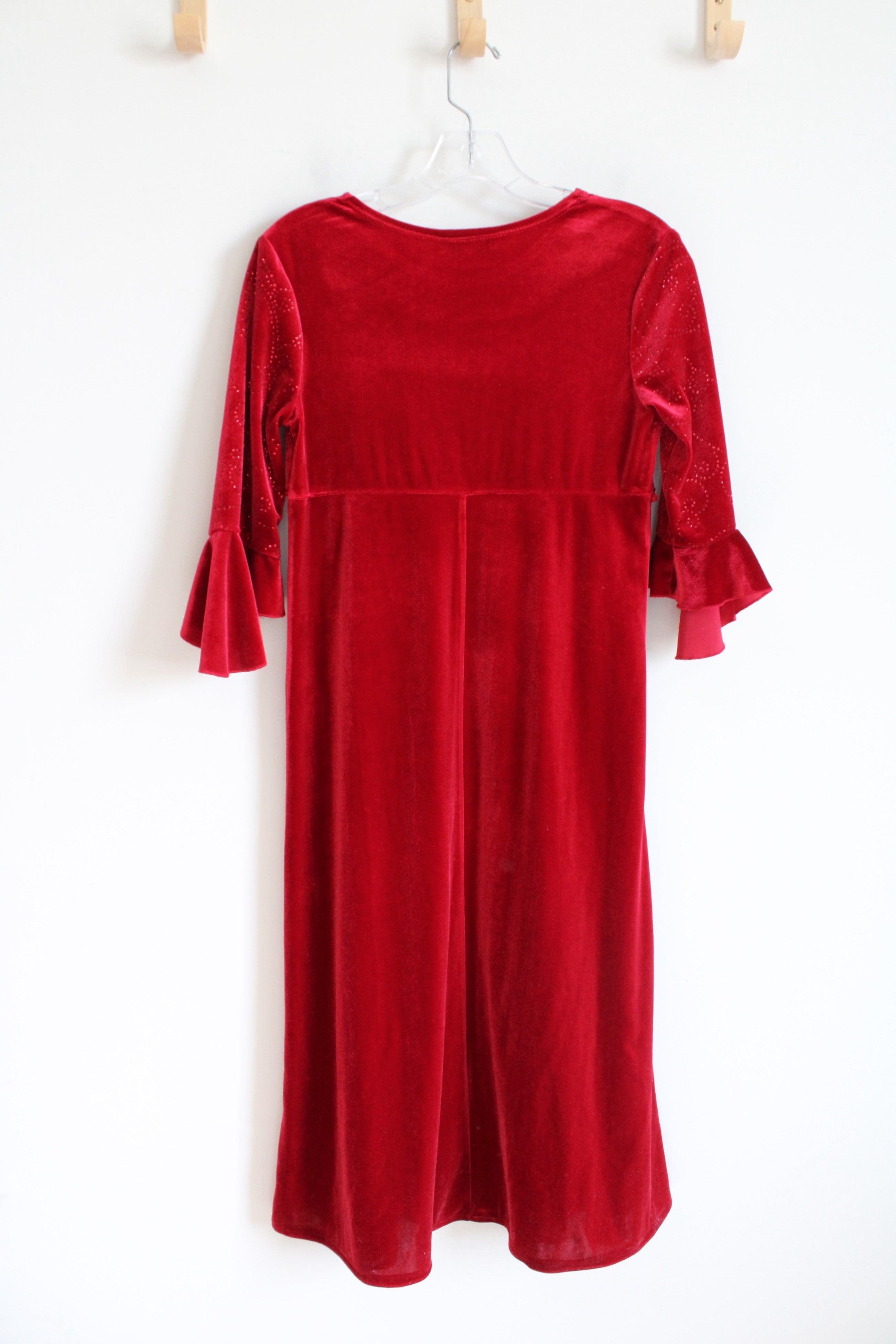 Amy Byer Sequined Red Velvet Dress | Youth 16