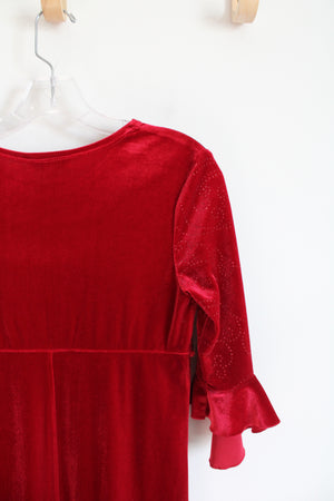 Amy Byer Sequined Red Velvet Dress | Youth 16