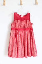 Harajuku Mini Red Tulle Overlay Sequined Dress | Youth XL (14/16)