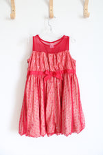 Harajuku Mini Red Tulle Overlay Sequined Dress | Youth XL (14/16)