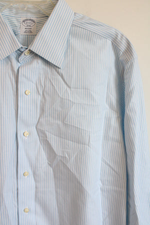 Brooks Brothers Blue White Striped Regent Cotton Shirt | 17-4/5